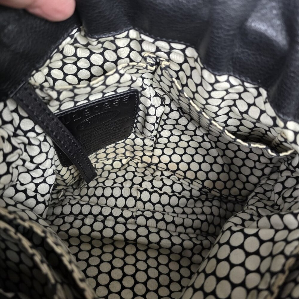 BRIGHTON GLORIETTA Black Leather White Tasseled Crossbody Bag Purse Organizer - Picture 13 of 16